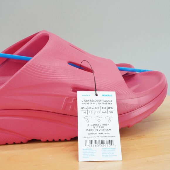 Hoka One One Ora Recovery Slide 3 Mens Size 12 Raspberry Comfort Sandals NEW - Picture 5 of 8